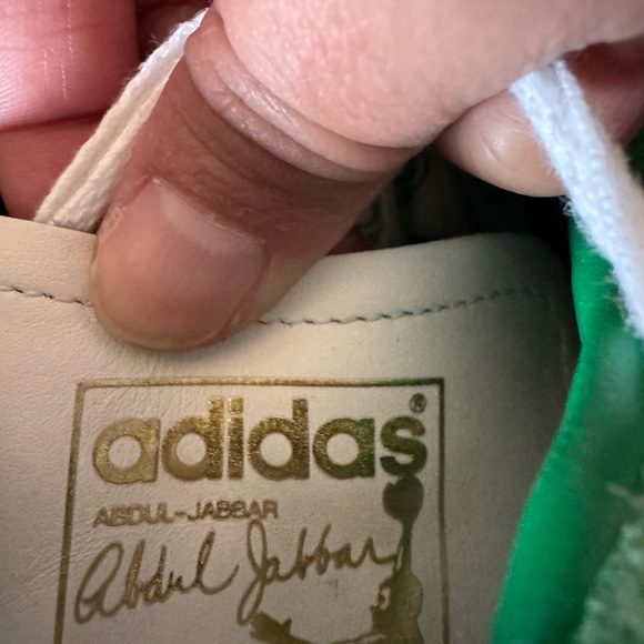 Green Adidas Originals Abdul Jabbar Sneakers White Stripes Retro Skater size 11 - Picture 4 of 6